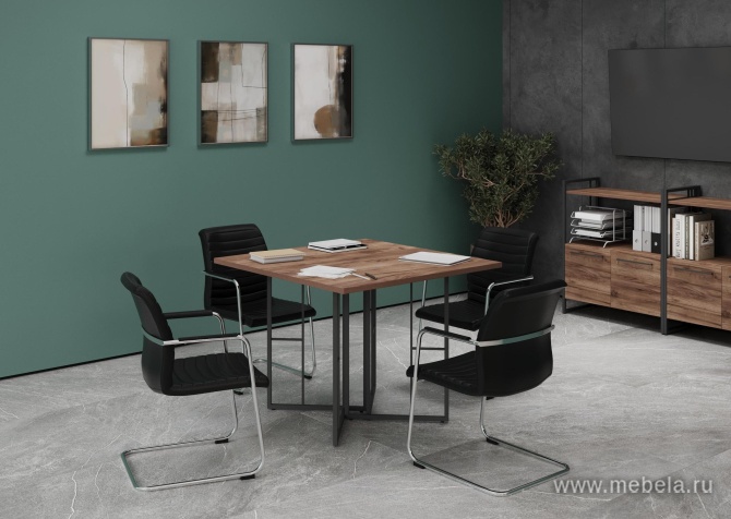 Стол для переговоров на металлических опорах