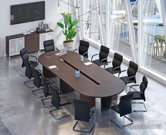 Стол для переговоров на металлокаркасе (антрацит)