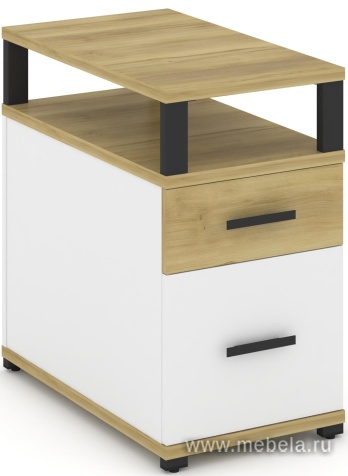 Тумба приставная 1 ящик + 1 распашной фасад. С надставкой.