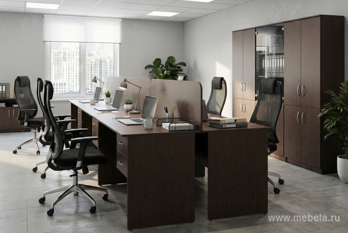 Офисный шкаф полуоткрытый