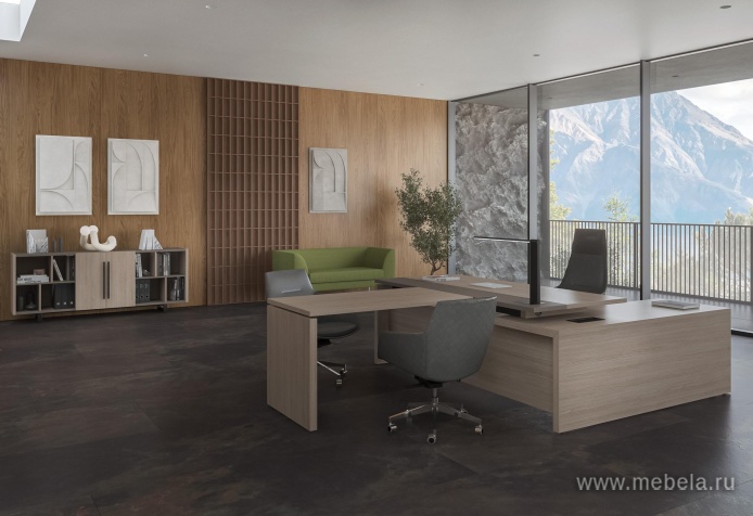 Офисный шкаф для документов со стеклянными дверями (стенка из 2 шкафов)