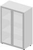 Офисный шкаф для документов (матовое стекло в раме)