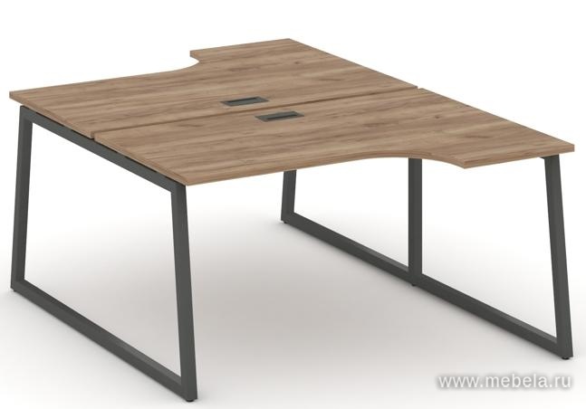 Рабочая станция эргономичная двухсторонняя на T1-образных опорах 40х40