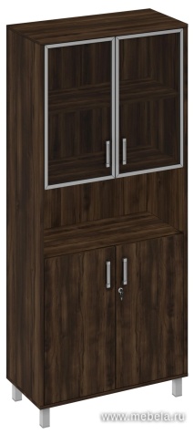Офисный шкаф комбинированные двери с замком +ниша
