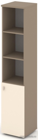 Офисный шкаф высокий узкий правый (низкий фасад ЛДСП)