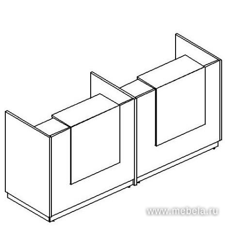 Стойка ресепшн с промежуточной опорой (полка высокая)