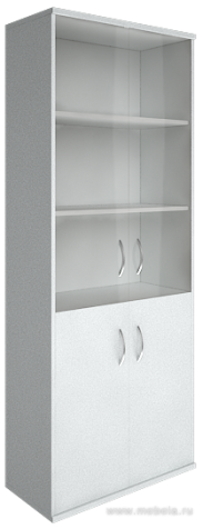 Офисный шкаф высокий широкий со стеклом