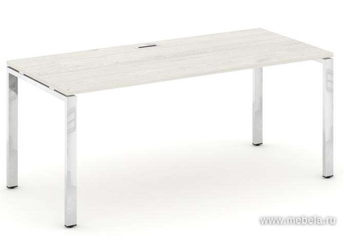 Стол руководителя на металлокаркасе на П-образных опорах (нерж.сталь)