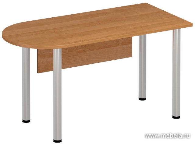 Стол письменный полукруглый на хромированных опорах с экраном ДСП