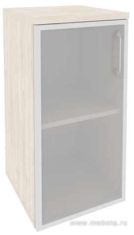 Офисный шкаф низкий узкий лев./прав. (1 низкий фасад стекло в раме)