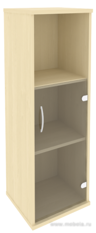 Офисный шкаф узкий средний со стеклом + полка), Л/Пр.