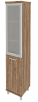 Офисный шкаф высокий узкий со стеклом в раме (правый)