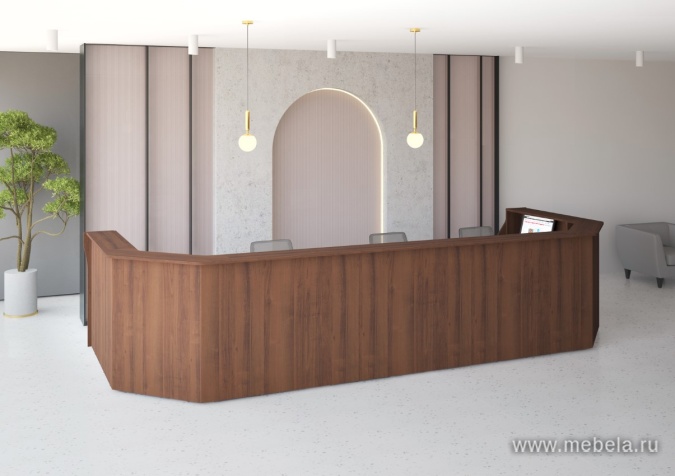 Модуль стойки ресепшен прямой с вырезом (без опор)