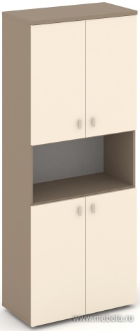 Офисный шкаф высокий широкий (4 низких фасада ЛДСП)