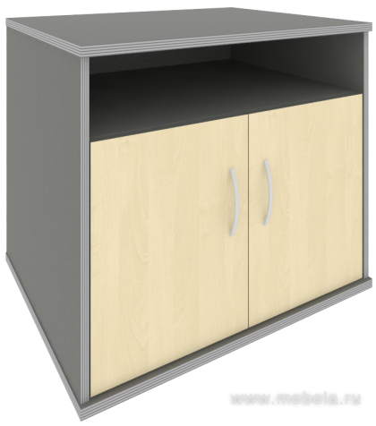 Офисная тумба для оргтехники, с нишей и распашными дверцами