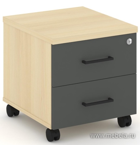 Тумба мобильная 2 ящика. Стандартные колеса