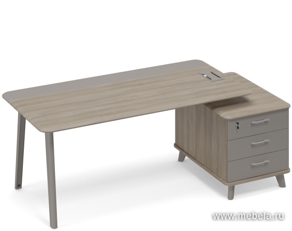 Стол на опорной тумбе малой (тип 1) правый