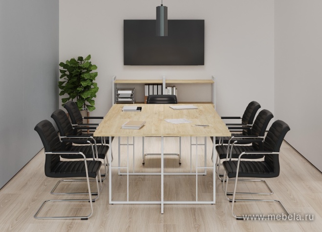 Стол для переговоров на металлических опорах