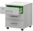 Мобильная офисная тумба с колёсиками и замком, 3 ящика