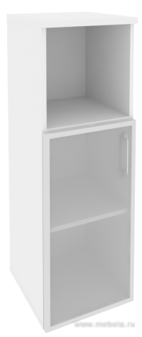 Офисный шкаф средний узкий стекло в раме (лев/прав) 