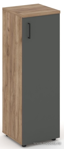 Офисный шкаф средний узкий левый / правый (1 средний фасад, задняя стенка ЛДСП)