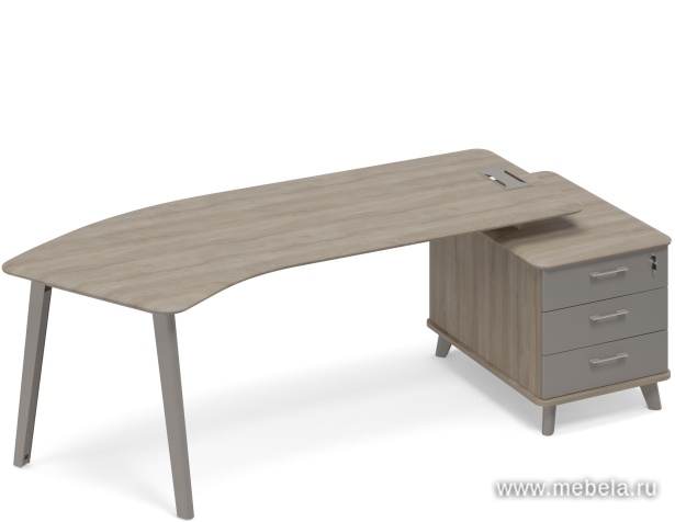 Стол эргономичный на опорной тумбе малой (тип 5) правый