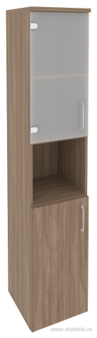 Офисный шкаф высокий узкий со стеклом левый / правый