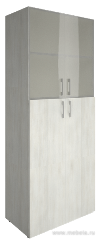 Офисный шкаф высокий комбинир. со стеклом