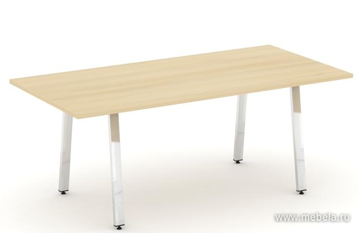 Стол переговорный на металлокаркасе на А-образных хромированных опорах