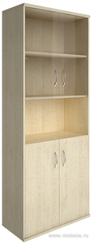 Офисный шкаф высокий широкий со стеклом