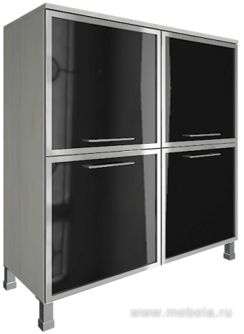 Офисный шкаф квадратный закрытый со стеклом (black)