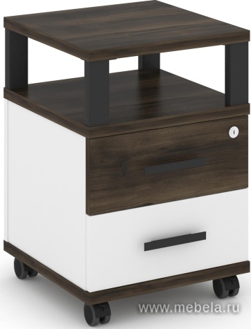 Тумба мобильная 2 ящика. С надставкой.