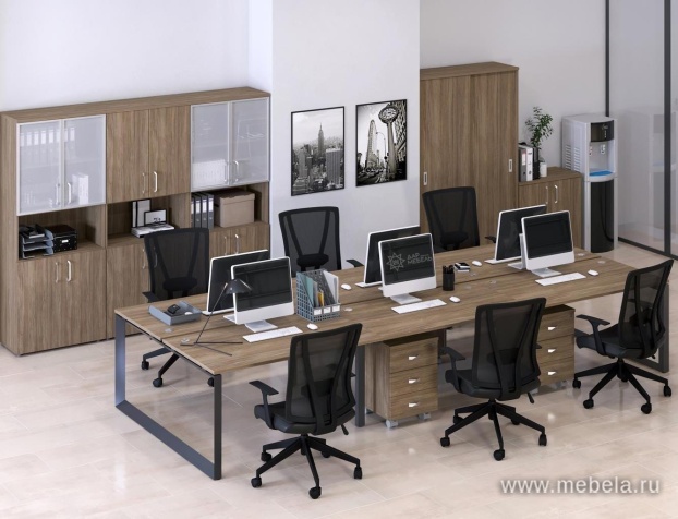 Офисный шкаф высокий широкий (2 средних фасада ЛДСП)