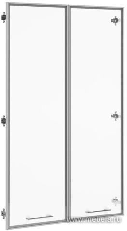 Двери средние стеклянные (прозрачные) в алюминиевой рамк