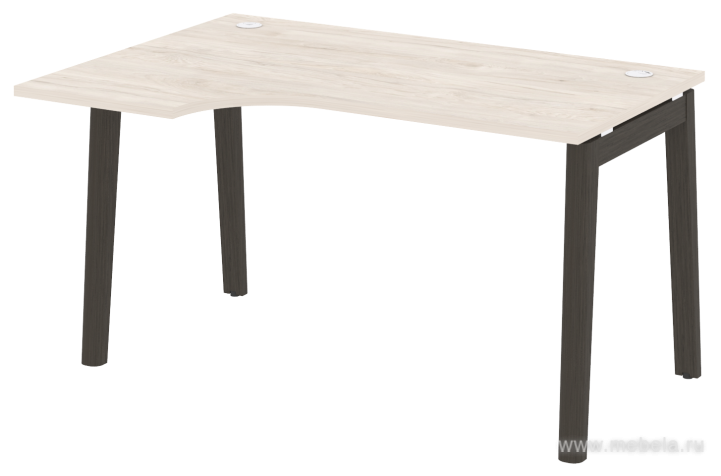 Стол эргономичный левый, опоры - массив дерева