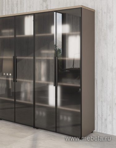 Офисный шкаф для документов со стеклянными дверями (стенка из 2 шкафов)