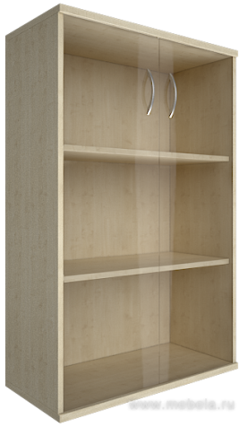 Офисный шкаф средний широкий со стеклом