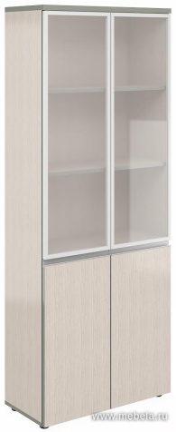 Офисный шкаф высокий широкий (стекло алюм. рама)