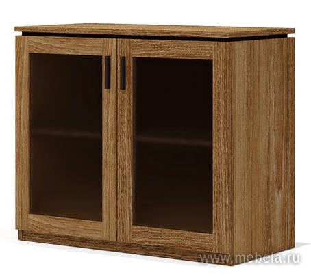 Офисный шкаф со стеклом низкий закрытый