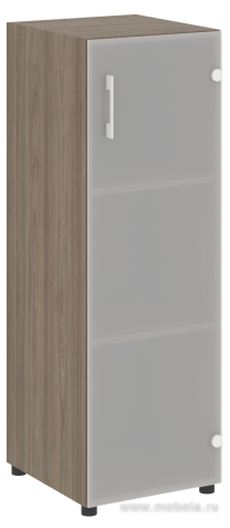 Офисный шкаф узкий закрытый со стеклом Л/ПР