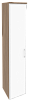 Офисный шкаф высокий узкий с белым стеклом в раме левый / правый