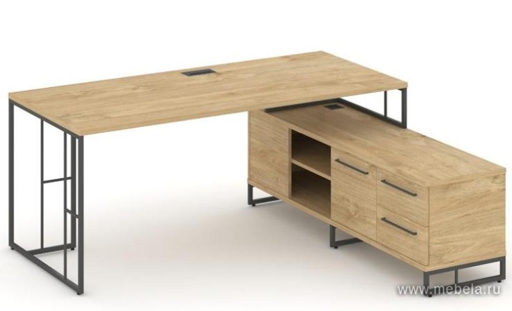 Стол руководителя на опорной тумбой (Левый / Правый)