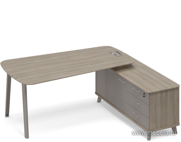 Стол на опорной тумбе (тип 3) правый