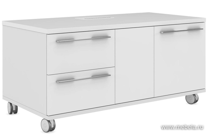 Тумба мобильная 2 ящика и дверь (правая)