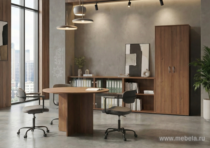 Офисный шкаф узкий средний со стеклом + полка), Л/Пр.