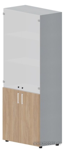 Офисный шкаф для документов (белое матовое стекло)