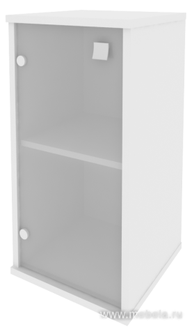 Офисный шкаф низкий узкий левый (стекло)