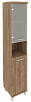 Офисный шкаф высокий узкий со стеклом (левый)