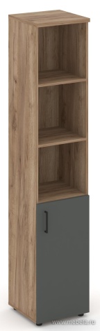 Офисный шкаф высокий узкий левый / правый (1 низкий фасад ЛДСП)