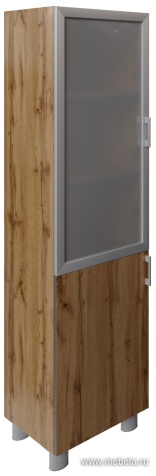 Офисный шкаф высокий узкий (со стеклом)
